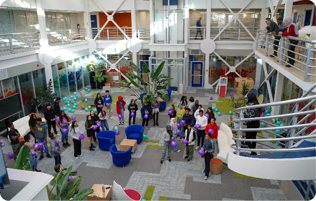 Students in the Atrium
